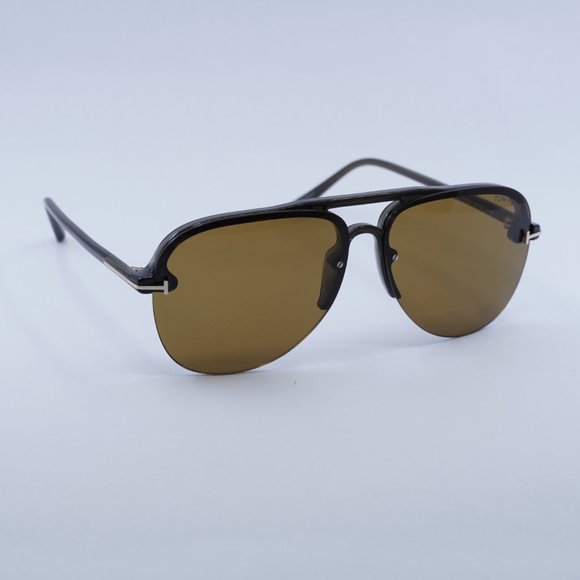 NEW TOM FORD TERRY 02 FT1004 51E MASTIC BROWN SUNGLASSES